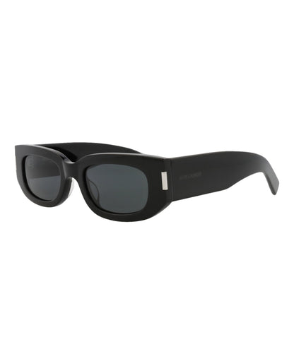 Saint Laurent Round-Frame Recycled Acetate Sunglasses Black Black Black (SL697-30015342-001)