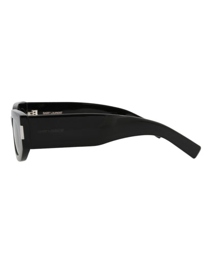 Saint Laurent Round-Frame Recycled Acetate Sunglasses Black Black Black (SL697-30015342-001)