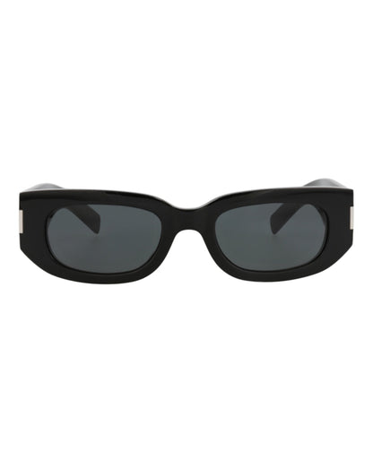 Saint Laurent Round-Frame Recycled Acetate Sunglasses Black Black Black (SL697-30015342-001)
