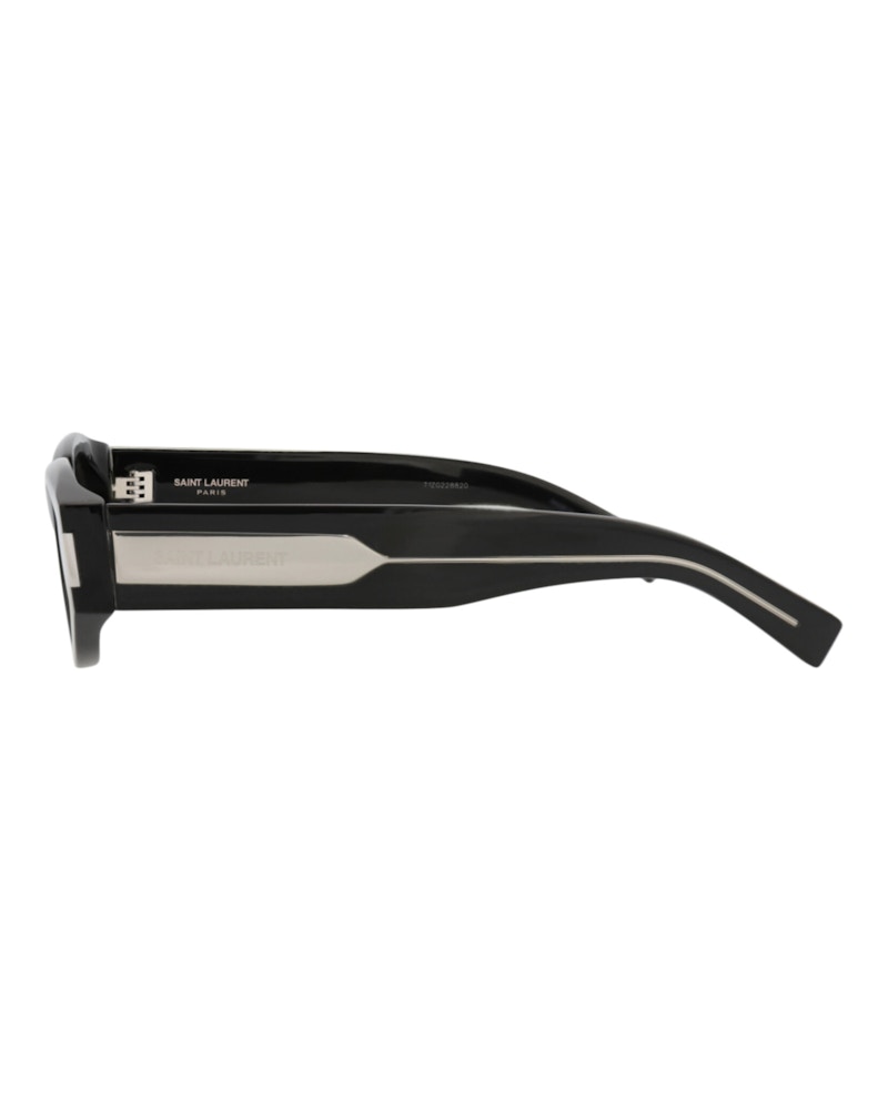 Saint Laurent Round-Frame Recycled Acetate Sunglasses Black Black Grey (SL618-30014642-001)