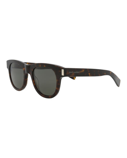 Saint Laurent Round-Frame Recycled Acetate Sunglasses Havana Havana Grey (SL571-30014069-002)