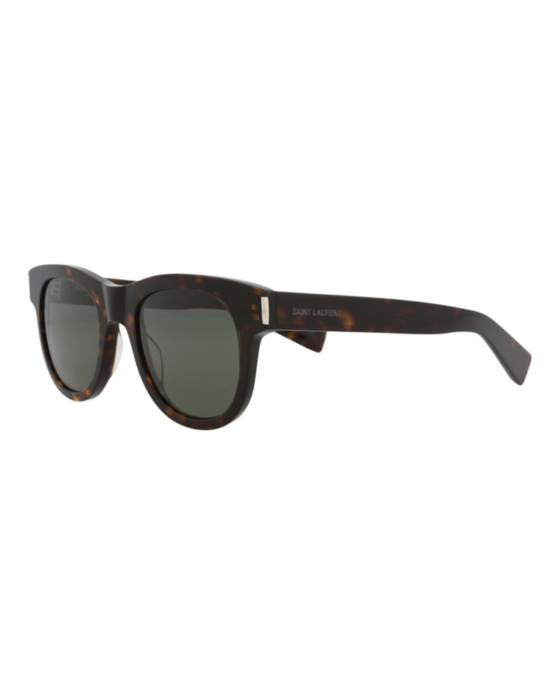 Saint Laurent Round-Frame Recycled Acetate Sunglasses Havana Havana Grey (SL571-30014069-007)