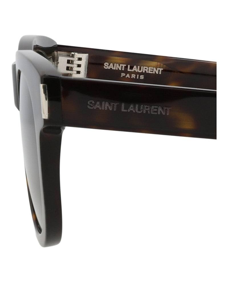 Saint Laurent Round-Frame Recycled Acetate Sunglasses Havana Havana Grey (SL571-30014069-007)