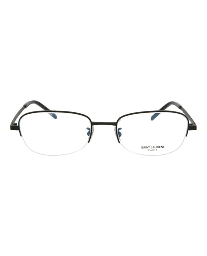 Saint Laurent Round-Frame Titanium Optical Frames Black Black Transparent (SL359T-30008522-002)