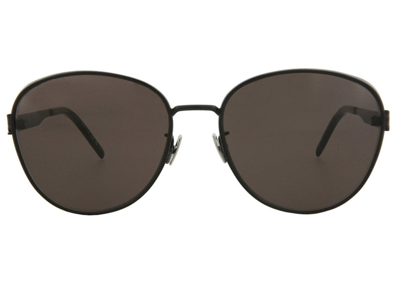 Saint Laurent Round/Oval-Frame Metal Sunglasses Black (SLM91-30011892-001-00344)