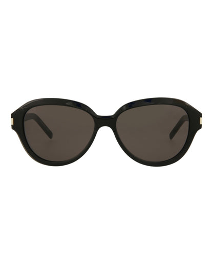 Saint Laurent Round Oval Sunglasses Black/Black/Black (SL400-30009332-001)