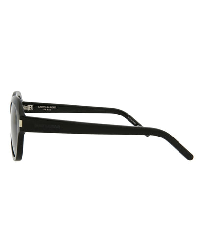 Saint Laurent Round Oval Sunglasses Black/Black/Black (SL400-30009332-001)
