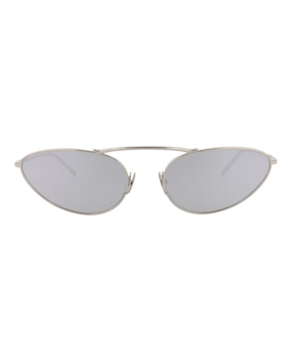 Saint Laurent Round Oval Sunglasses Silver/Silver/Silver (SL538-30013515-004)
