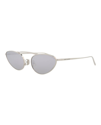 Saint Laurent Round Oval Sunglasses Silver/Silver/Silver (SL538-30013515-004)
