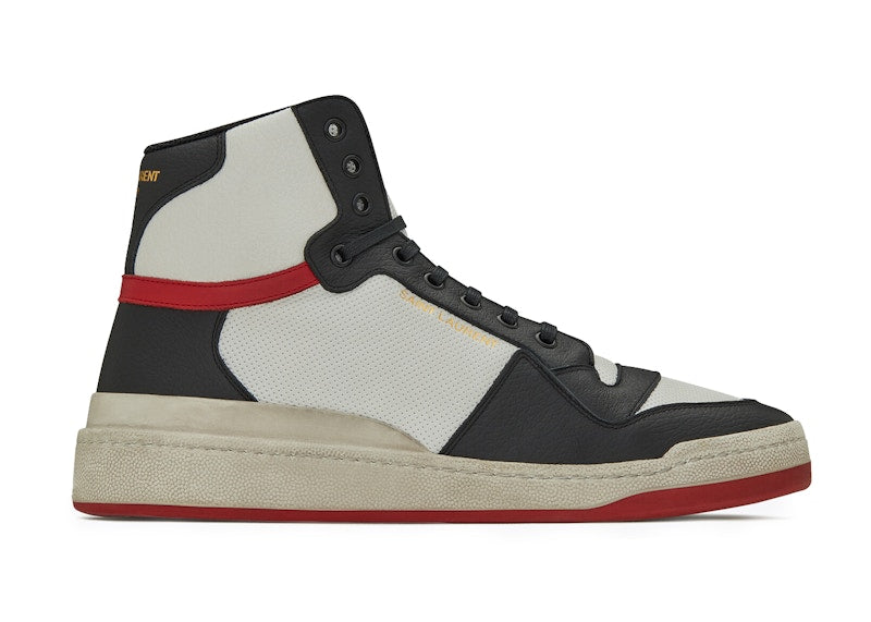 Saint Laurent SL-24 Mid Distressed Optic White Black Red