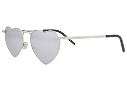 Saint Laurent SL 301 LouLou Metal-Frame Sunglasses Silver (SL301LOULO-30007818-003-00285)