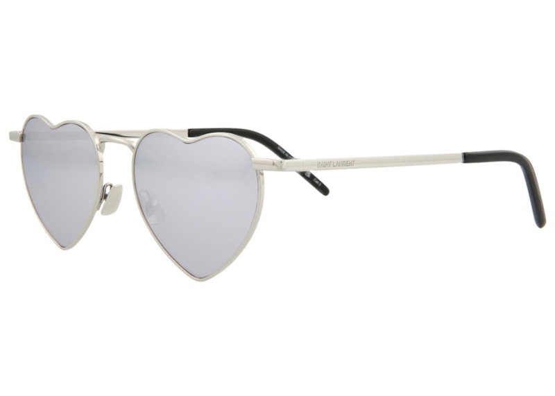 Saint Laurent SL 301 LouLou Metal-Frame Sunglasses Silver (SL301LOULO-30007818-003-00285)