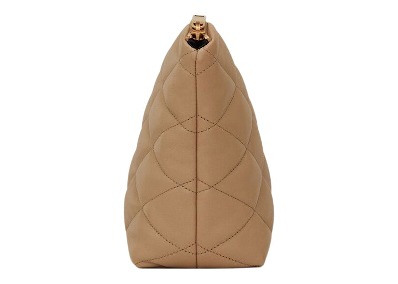Saint Laurent Sade Pouch Medium Diamond Quilted Taupe