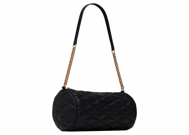 Saint Laurent Sade Tube Bag In Quilted Lambskin Small Noir