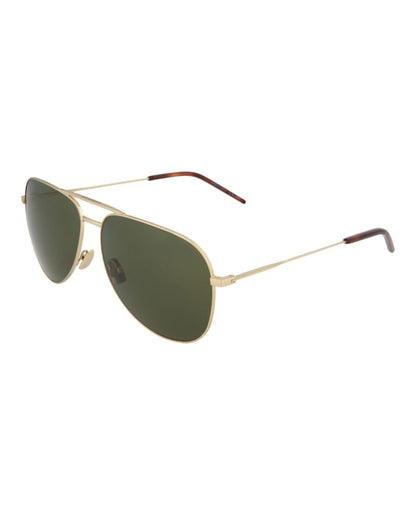 Saint Laurent Saint Laurent Aviator-Style Metal Sunglasses Shiny Light Gold (CLASSIC11-30000163-028)