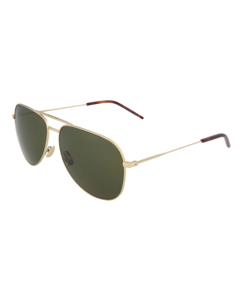 Saint Laurent Saint Laurent Aviator-Style Metal Sunglasses Shiny Light Gold (CLASSIC11-30000163-028)