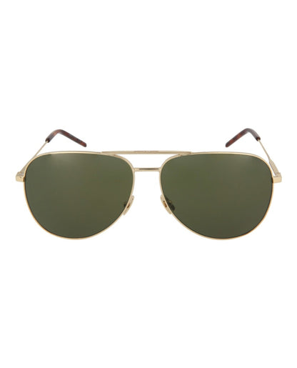 Saint Laurent Saint Laurent Aviator-Style Metal Sunglasses Shiny Light Gold (CLASSIC11-30000163-028)