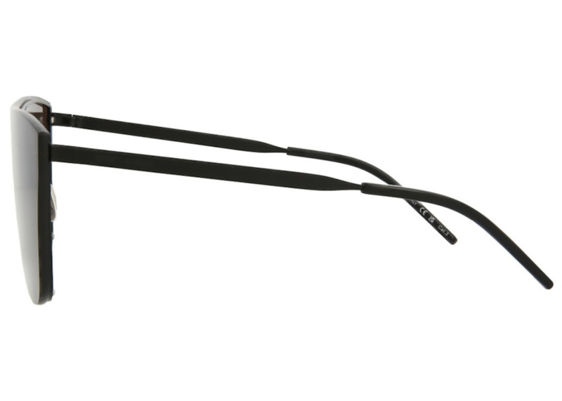 Saint Laurent Shield-Frame Metal Sunglasses Black (SL1BMASK-30009950-001-00344)
