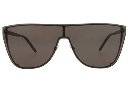 Saint Laurent Shield-Frame Metal Sunglasses Black (SL1BMASK-30009950-001-00344)