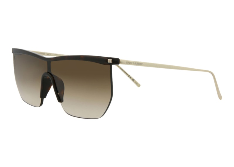 Saint Laurent Shield Sunglasses Havana/Gold/Brown (SL519MASK-30013068-003)