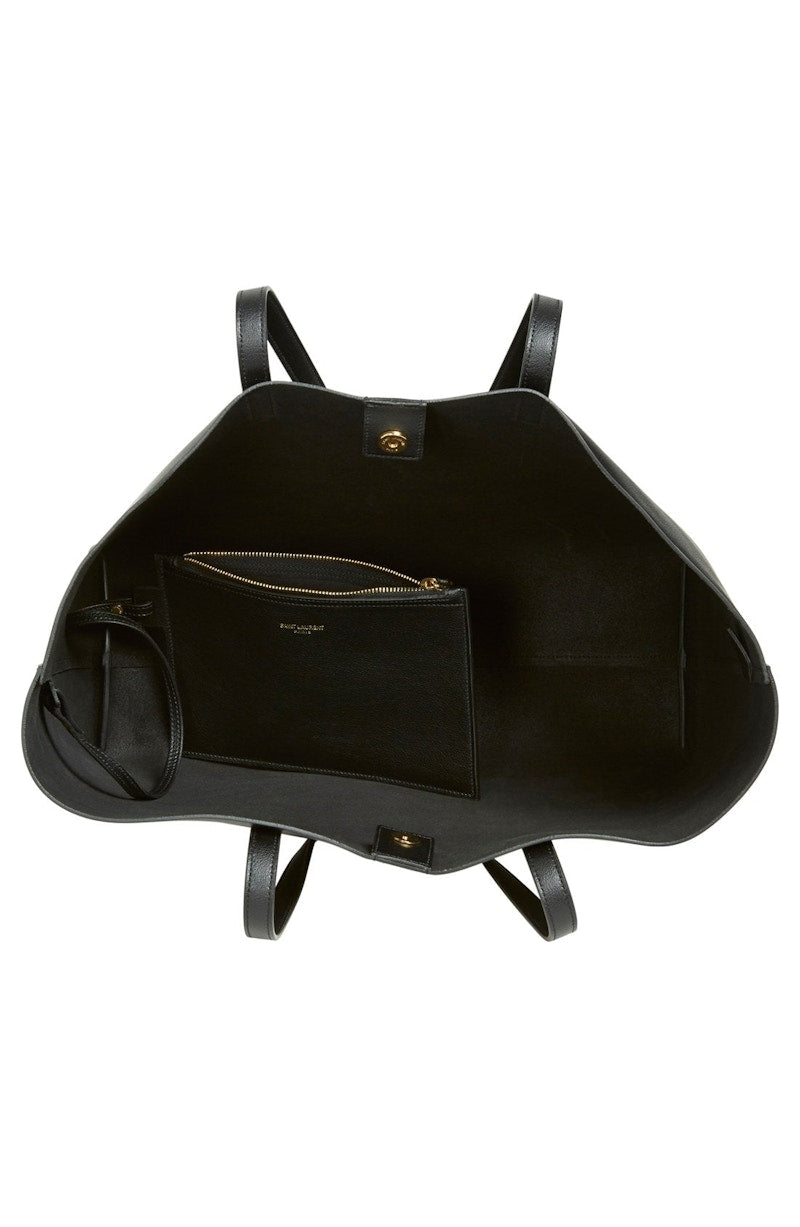 Saint Laurent Shopping Tote (With Pouch) Large Black