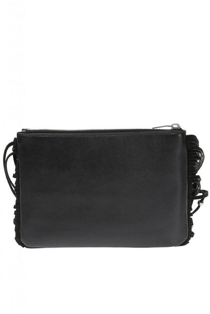 Saint Laurent Signature Clutch Fringe Black