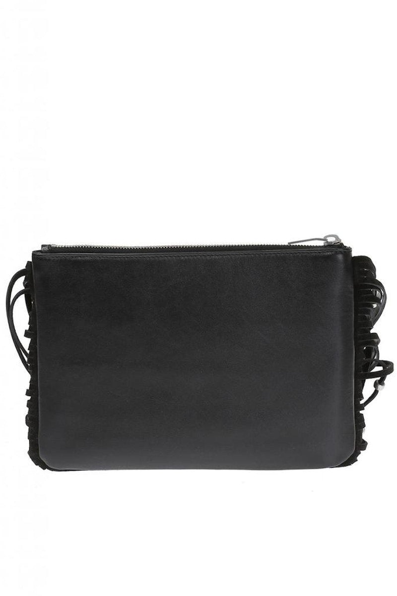 Saint Laurent Signature Clutch Fringe Black