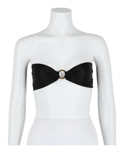 Saint Laurent Silk Bandeau Black