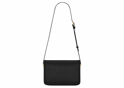 Saint Laurent Solferino Box Leather Satchel Medium Black