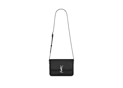 Saint Laurent Solferino Medium Satchel In Smooth Leather Black