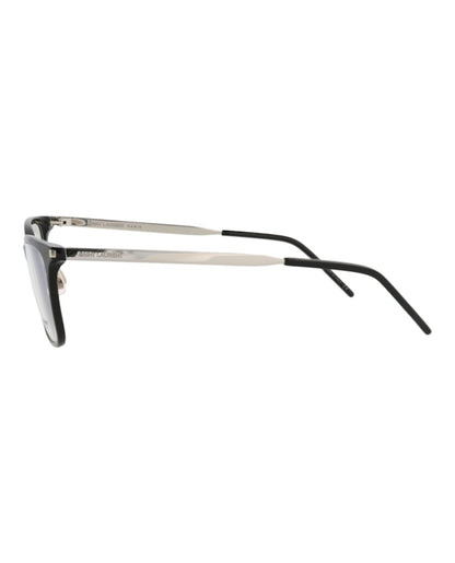 Saint Laurent Square-Frame Acetate Optical Frames Black Silver Transparent (SL262-30006110-006)