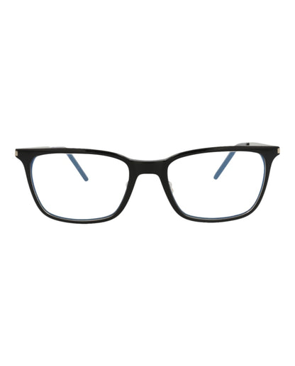 Saint Laurent Square-Frame Acetate Optical Frames Black Silver Transparent (SL262-30006110-006)