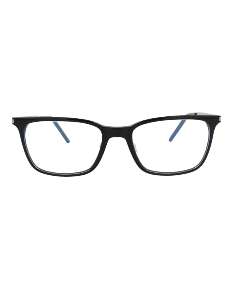 Saint Laurent Square-Frame Acetate Optical Frames Black Silver Transparent (SL262-30006110-006)