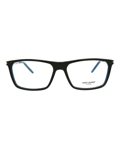 Saint Laurent Square-Frame Acetate Optical Frames Black Silver Transparent (SL344-30008544-006)