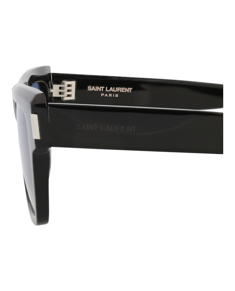 Saint Laurent Square-Frame Acetate Sunglasses Black/Black/Blue (SL469-30011608-005)