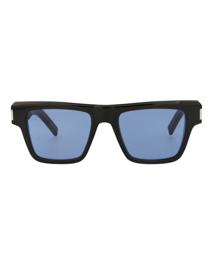 Saint Laurent Square-Frame Acetate Sunglasses Black/Black/Blue (SL469-30011608-005)