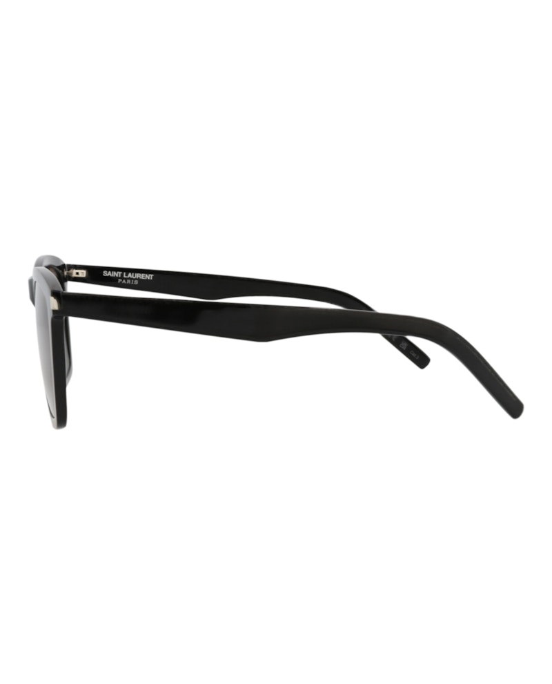 Saint Laurent Square-Frame Acetate Sunglasses Black Black Grey (SL281SLIM-30007110-001)