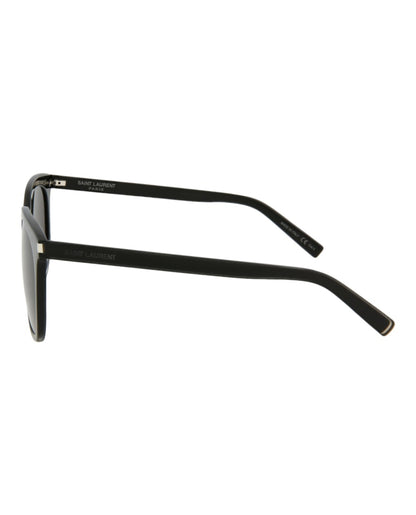 Saint Laurent Square-Frame Acetate Sunglasses Black Black Grey (SL285FSLIM-30007203-001)