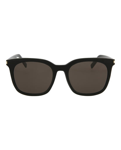 Saint Laurent Square-Frame Acetate Sunglasses Black Black Grey (SL285FSLIM-30007203-001)