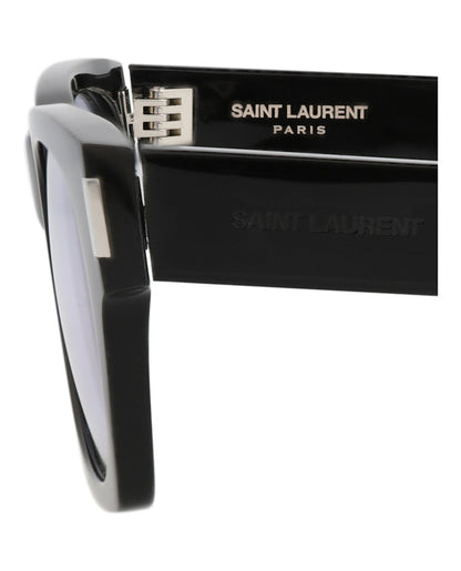 Saint Laurent Square-Frame Acetate Sunglasses Black Black Grey (SL402-30009329-013)