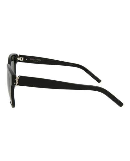 Saint Laurent Square-Frame Acetate Sunglasses Black Black Grey (SLM68-30009176-001)