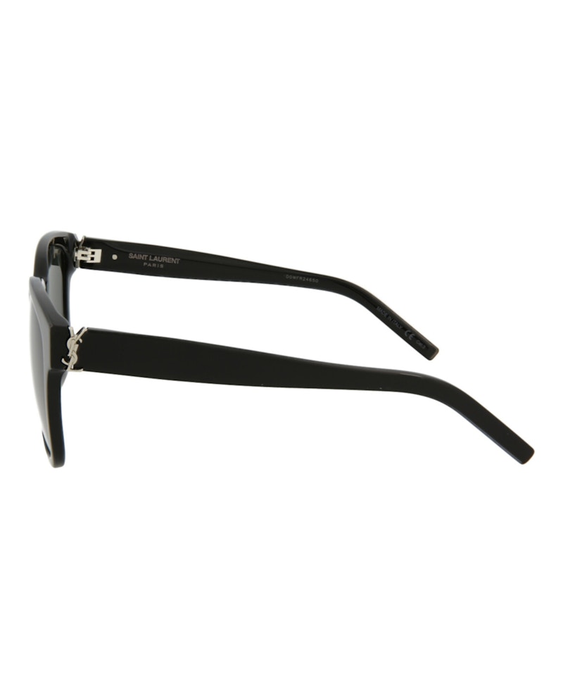 Saint Laurent Square-Frame Acetate Sunglasses Black Black Grey (SLM68-30009176-001)