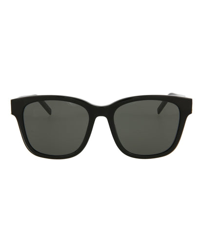 Saint Laurent Square-Frame Acetate Sunglasses Black Black Grey (SLM68-30009176-001)
