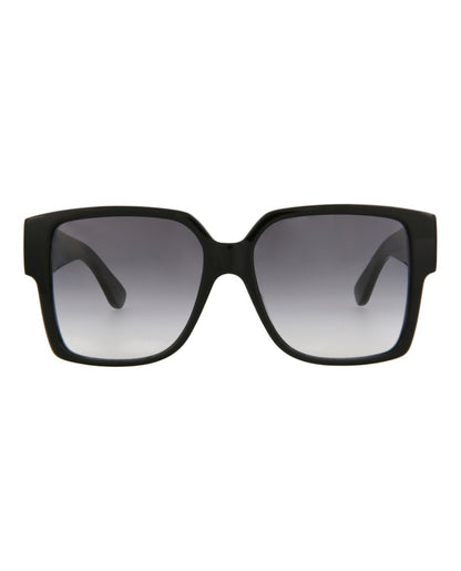 Saint Laurent Square-Frame Acetate Sunglasses Black Black Grey (SLM9-30001591-002)