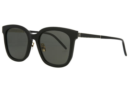 Saint Laurent Square-Frame Acetate Sunglasses Black/Gold/Grey (SLM77K-30009962-002)
