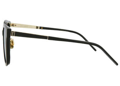 Saint Laurent Square-Frame Acetate Sunglasses Black/Gold/Grey (SLM77K-30009962-002)