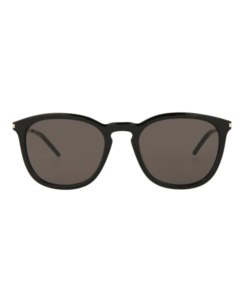 Saint Laurent Square-Frame Acetate Sunglasses Black/Silver/Black (SL360-30008550-001)