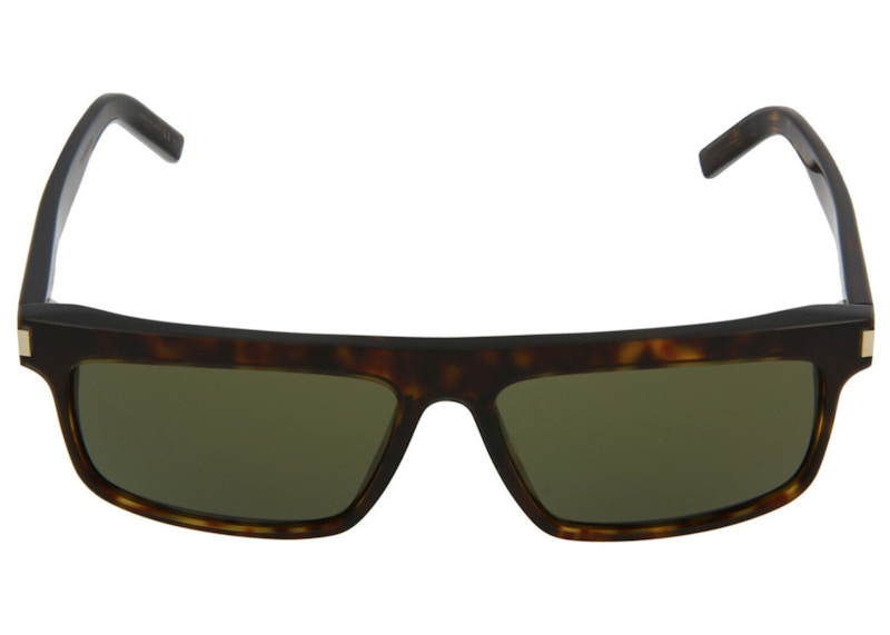Saint Laurent Square-Frame Acetate Sunglasses Havana/Green (SL246-30006121-002)