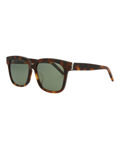 Saint Laurent Square-Frame Acetate Sunglasses Havana Havana Green (SLM40F-30006259-005)