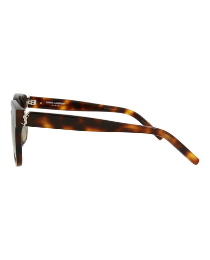 Saint Laurent Square-Frame Acetate Sunglasses Havana Havana Green (SLM40F-30006259-005)